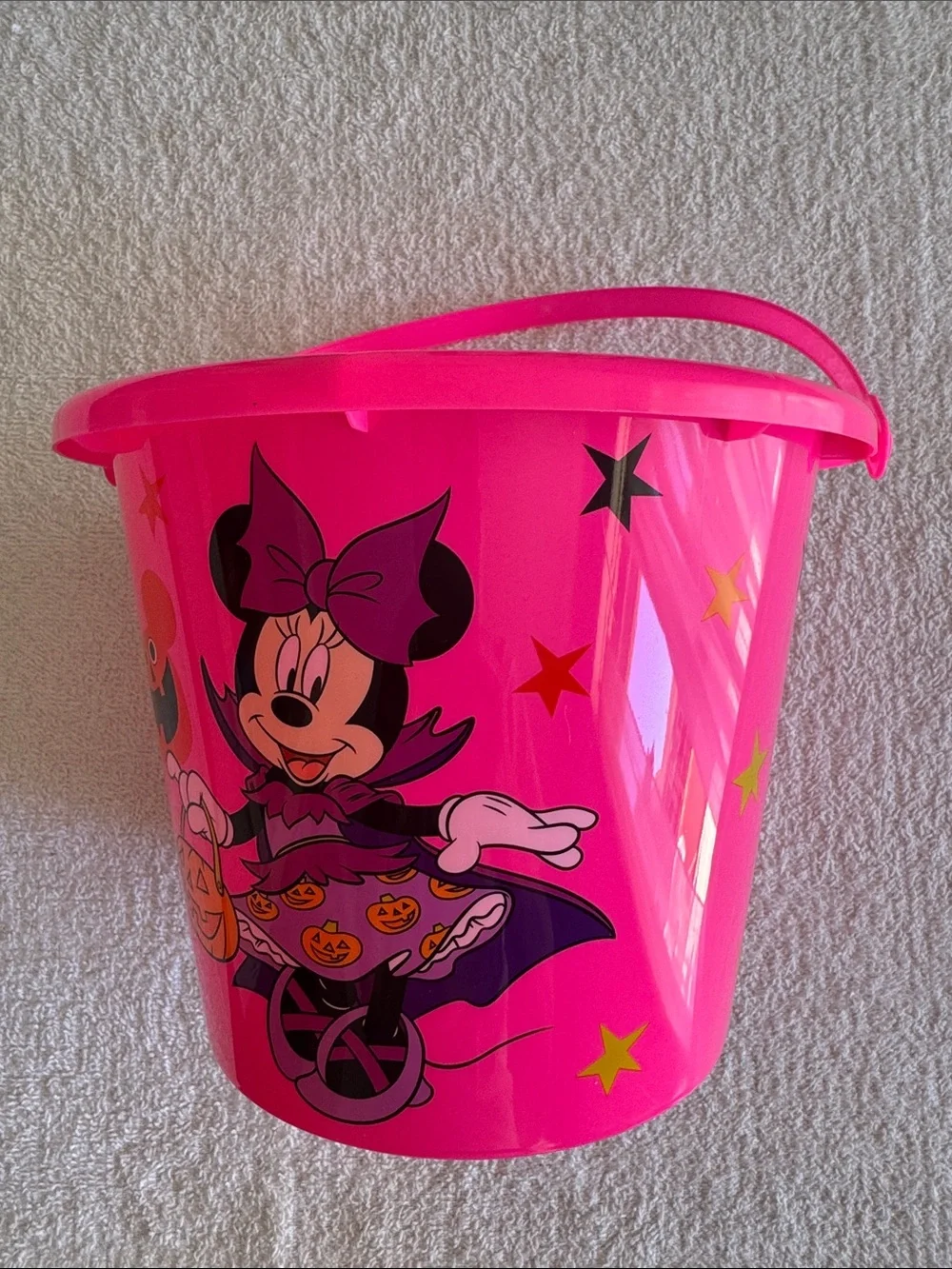 Disney Minnie Mouse Pink Trick-or-Treat Halloween Candy Bucket